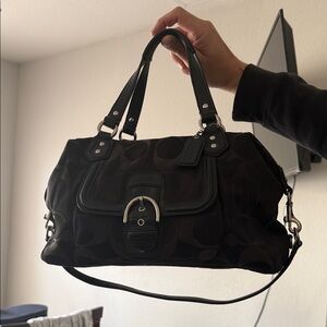 Coach all black logo slouchy purse